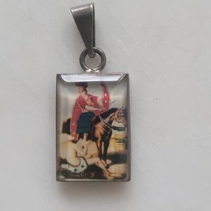 Vintage St. Martin and the beggar pendant sterling silver